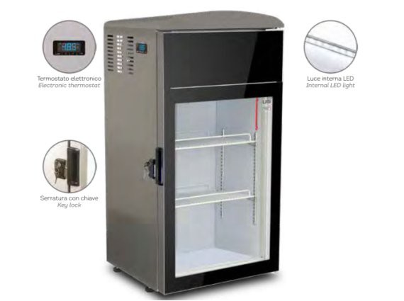 Vetrina IQ per gelati da banco -18/-23°.